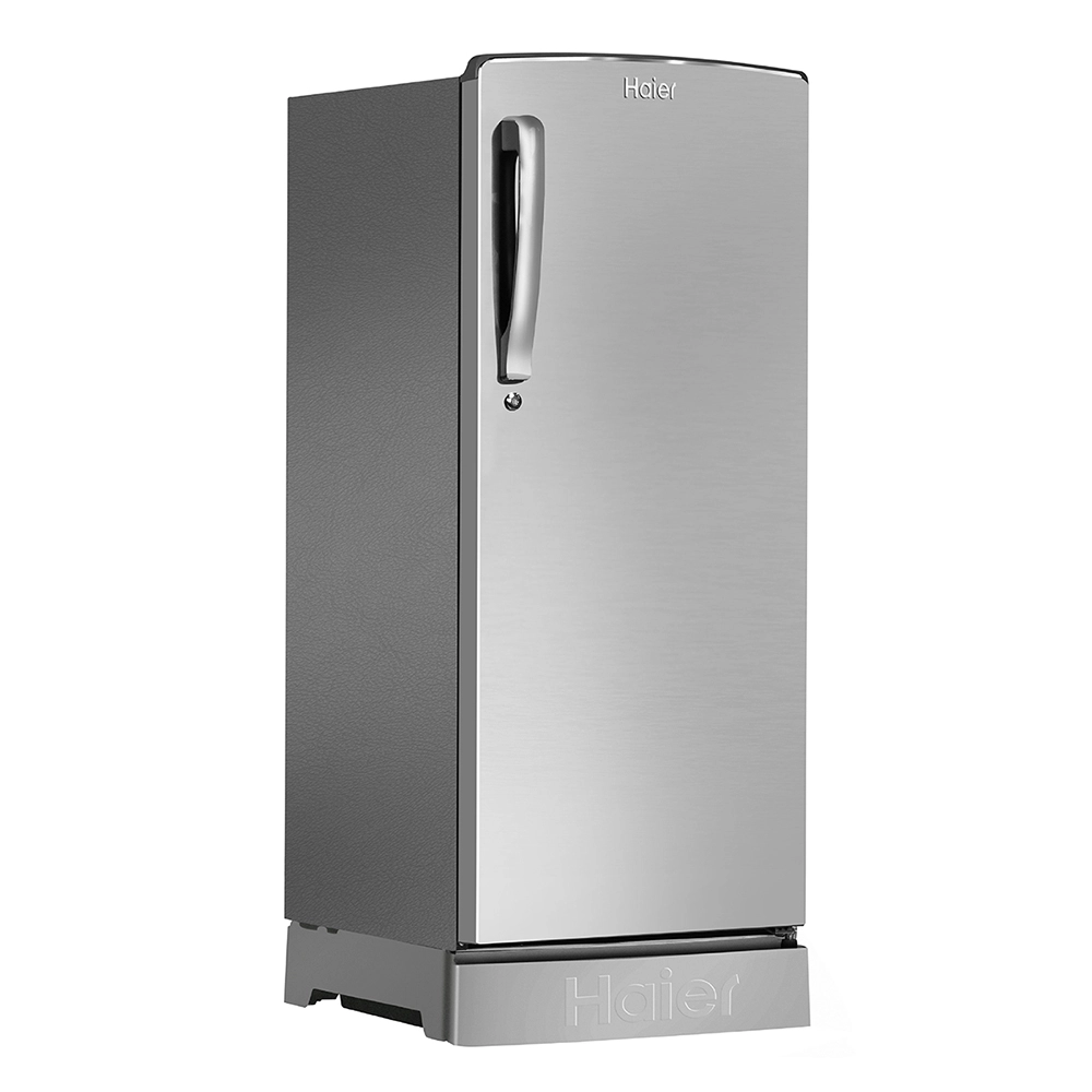 Haier 205L 2 Star Direct Cool Single Door Refrigerator with Toughened Glass Shelf & Base Drawer, comes in stylish inox steel Finish HRD-2262PIS-N